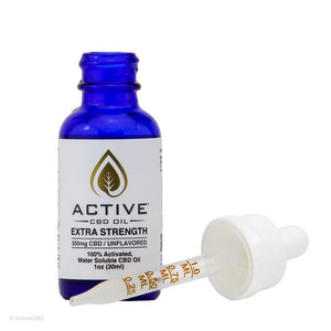 EXTRA STRENGTH ACTIVE CBD OIL TINCTURE - WATER SOLUBLE - UNFLAVORED 300MG