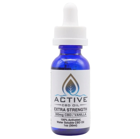Active CBD Oil Tincture - Water Soluble - Vanilla - 300mg