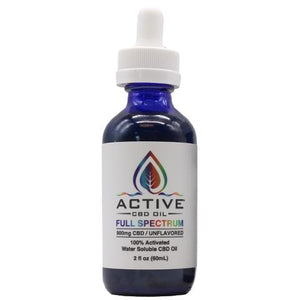 Active CBD Oil Tincture - Water Soluble, Full Spectrum - 900mg