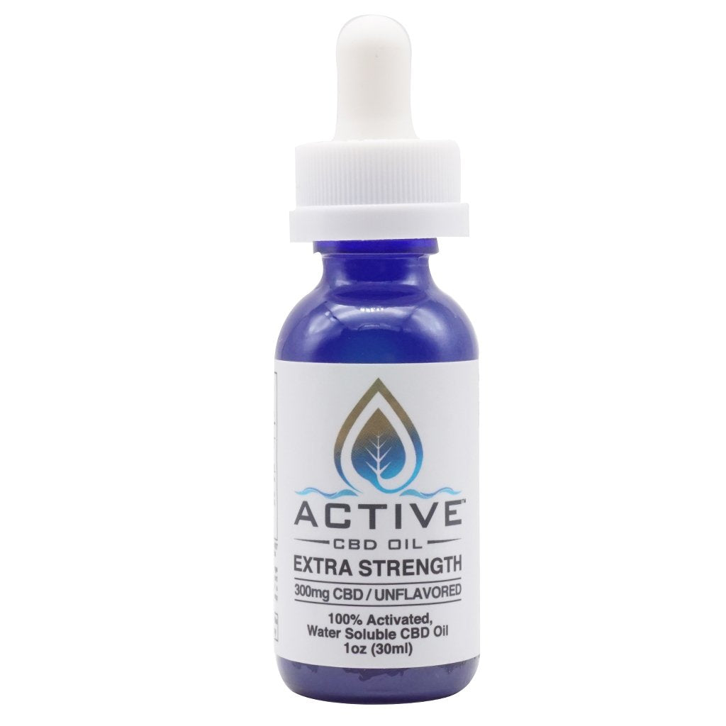 EXTRA STRENGTH ACTIVE CBD OIL TINCTURE - WATER SOLUBLE - UNFLAVORED 300MG